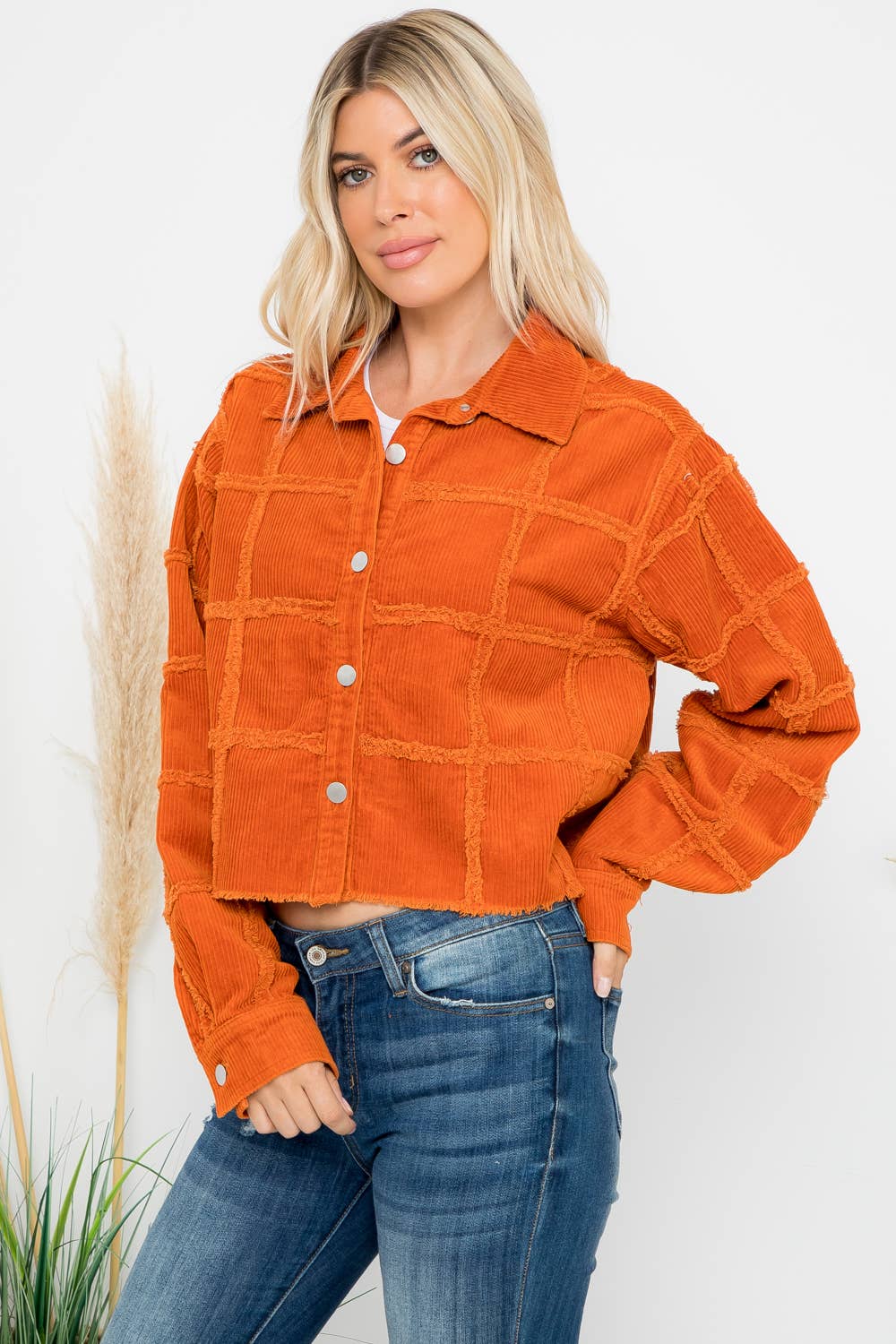 Heavy Washed Corduroy Patchwork Jacket