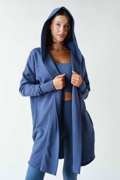 Open Front Longline Hoodie Cardigan