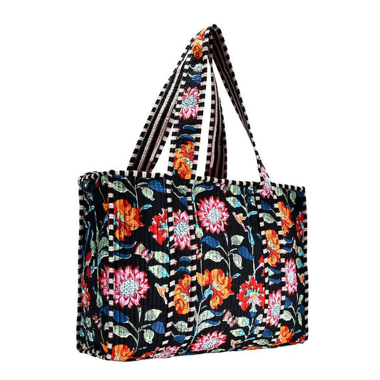 Cotton Block Print Tote Bag- Small & Large