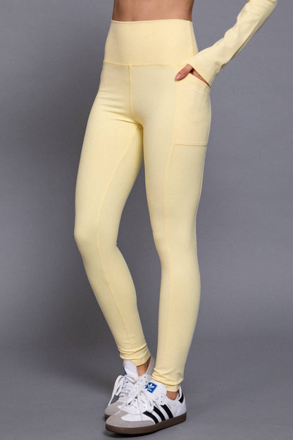 Waist Band Workout Leggings with Pocket