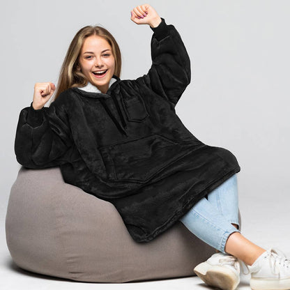 Kid's Chest Pocket Sherpa Hoodie Blanket - Kangaroo Pocket