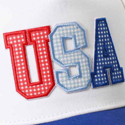 USA Letter Patch Star Brim Trucker Baseball Cap