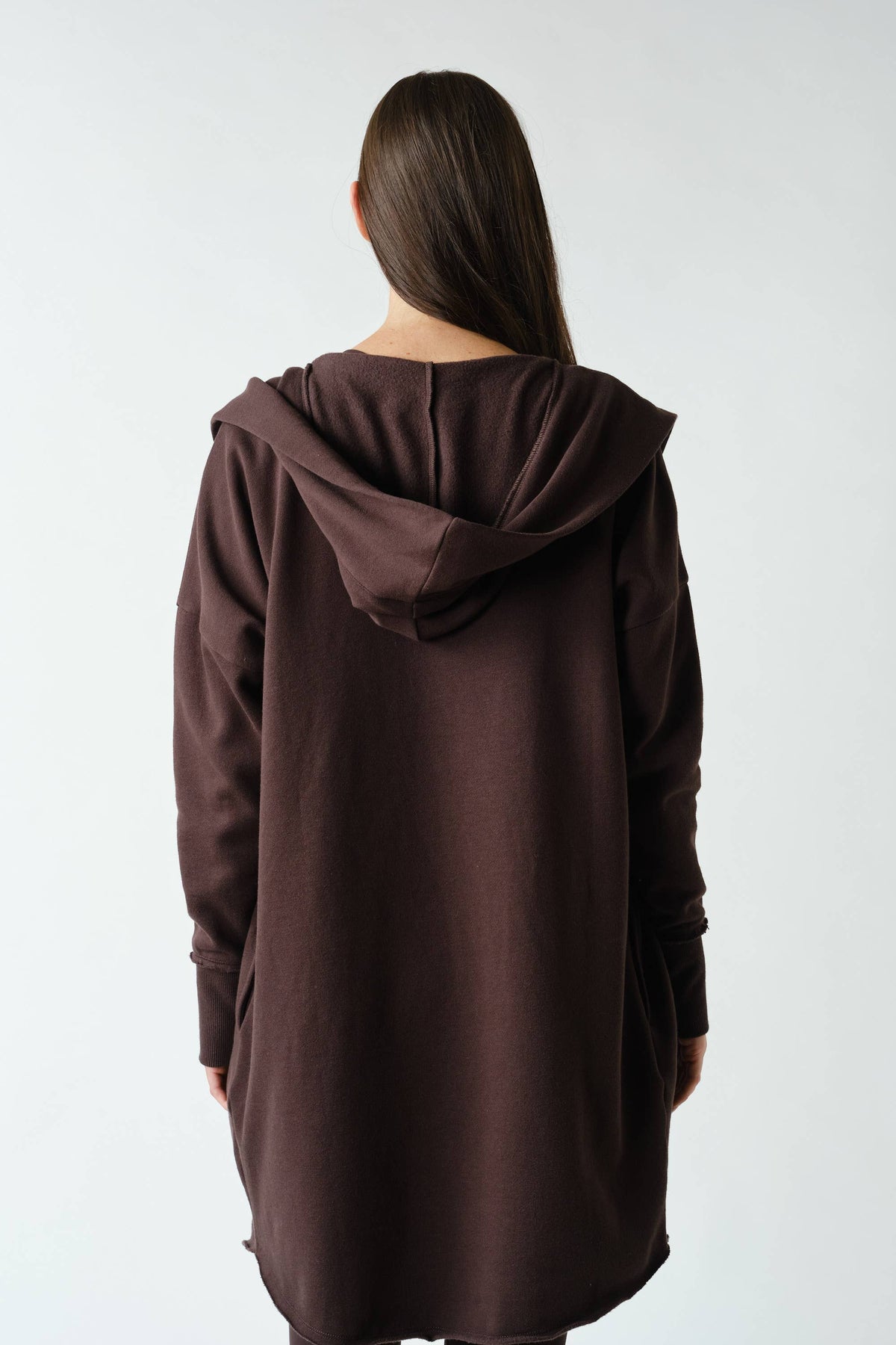 Open Front Longline Hoodie Cardigan