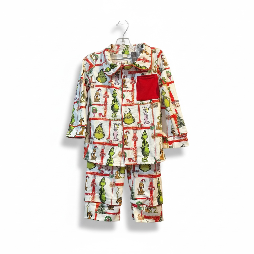 Grinch Santa Pajama Set