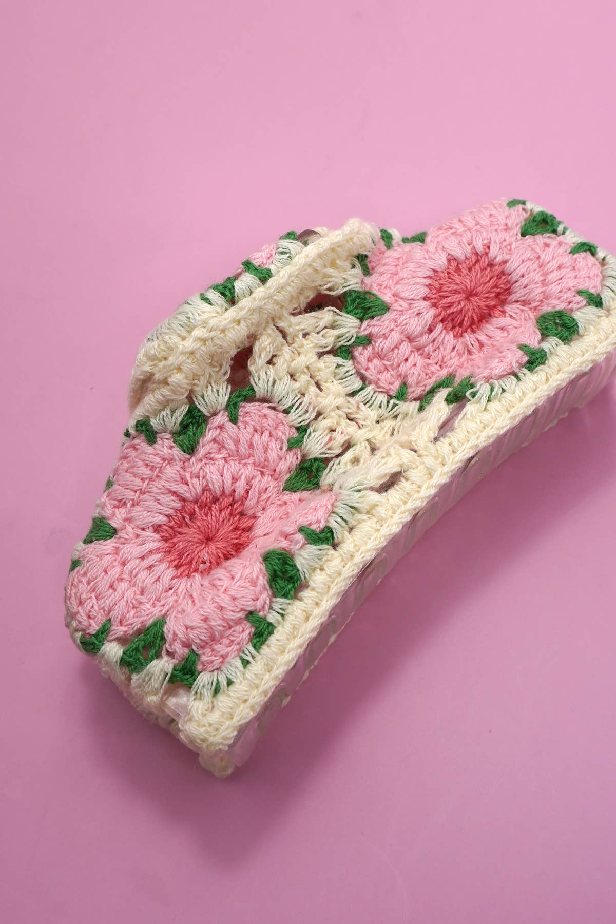 JUMBO HANDMADE CROCHET FLORAL HAIR CLAW CLIPS | 40H938