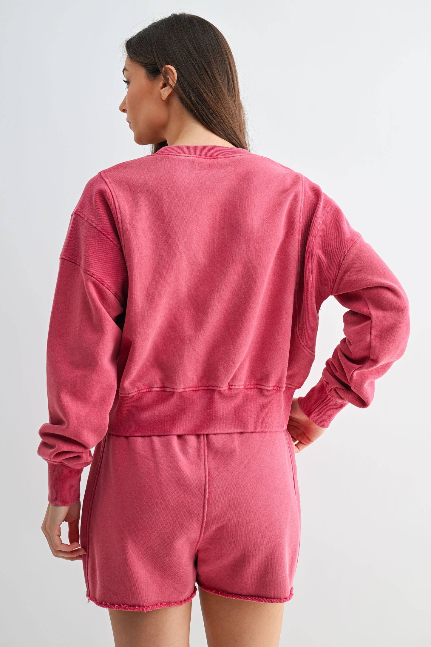 Mineral Wash Luxe Cropped Sweatshirt