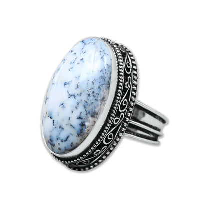 Artisanal Silver-Plated Statement Rings – Assorted Gemstones with Designer Bands (US Sizes 6–10, Non-Adjustable)