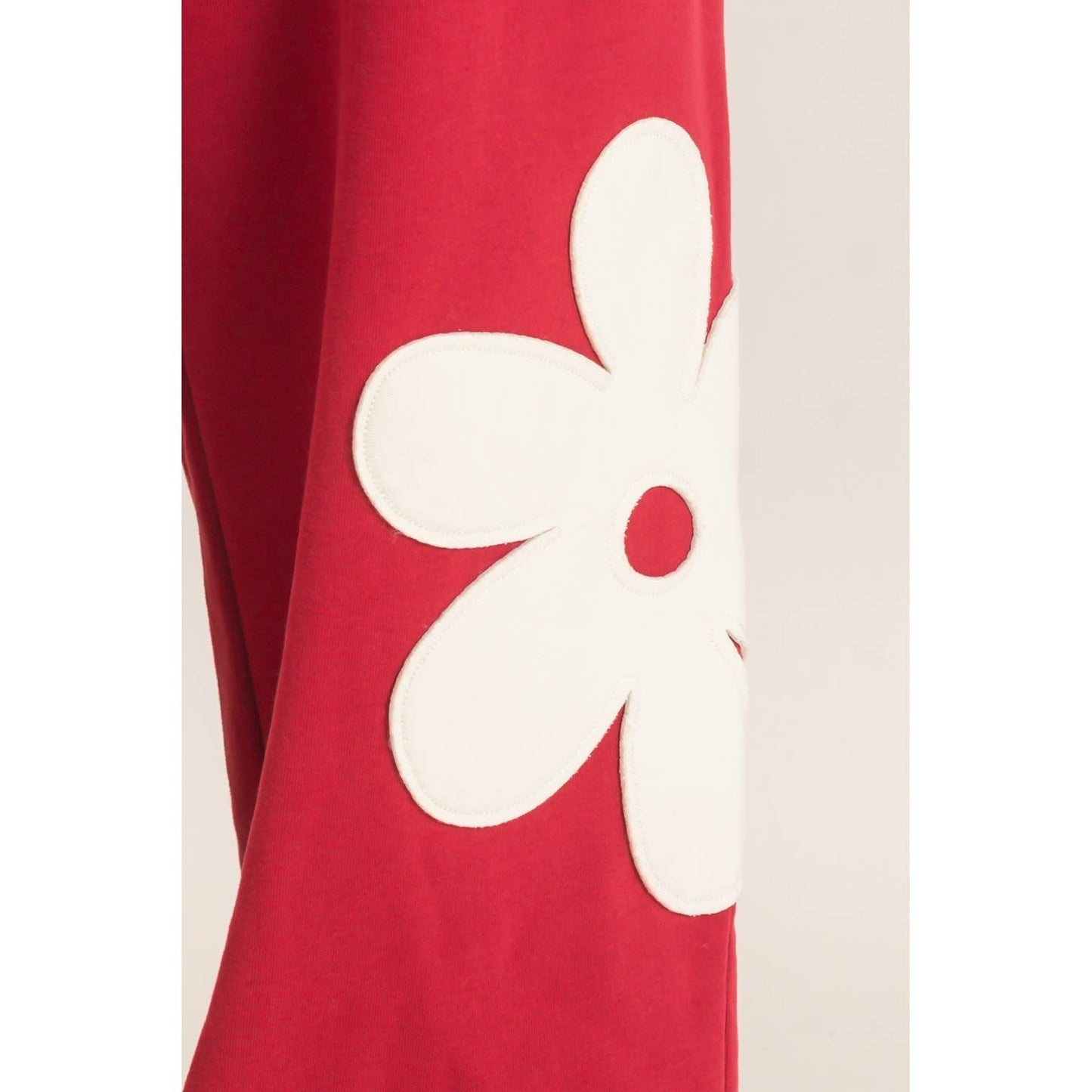 Floral Applique Drawstring Jogger Pants