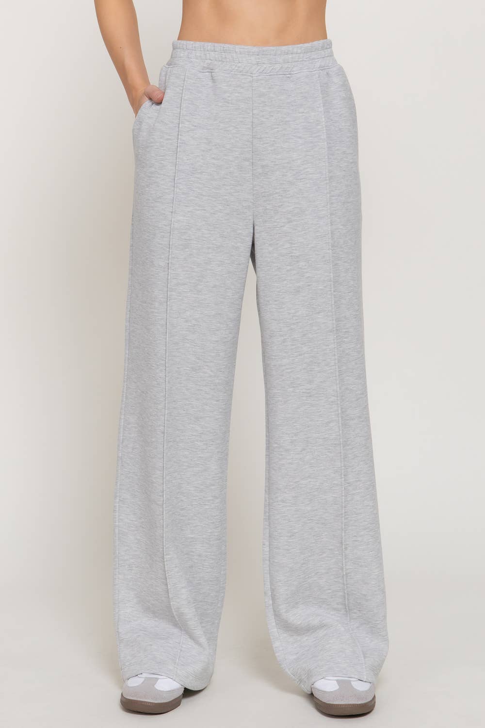 Elastic Waist Soft Modal Scuba Wide Pants