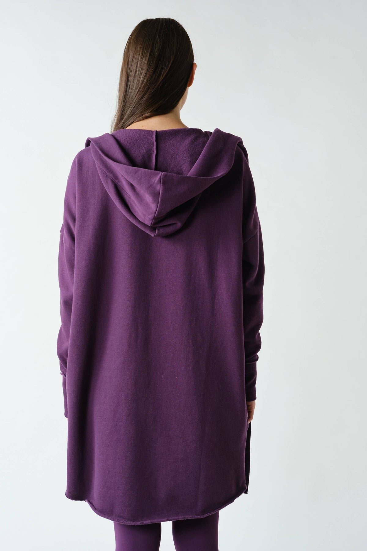 Open Front Longline Hoodie Cardigan