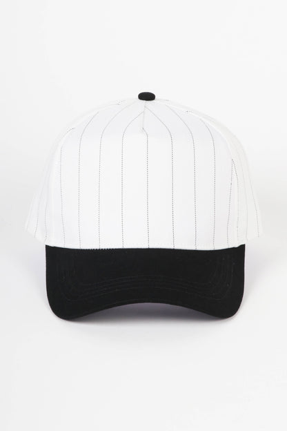 Pinstripe Two-Tone Baseball Cap