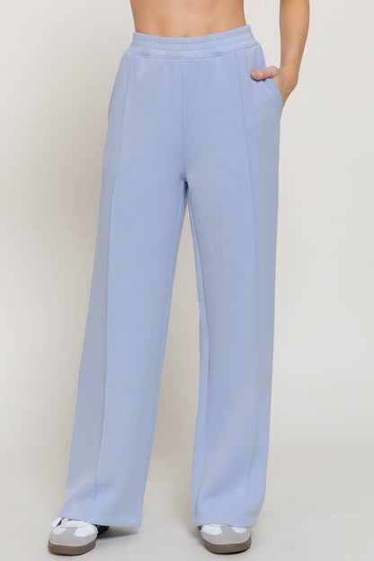 Elastic Waist Soft Modal Scuba Wide Pants