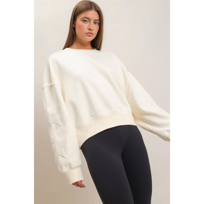 Star Patch Sleeve Sweatshirt