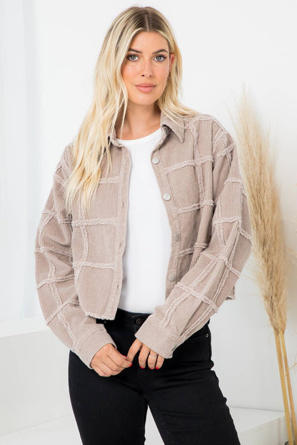Heavy Washed Corduroy Patchwork Jacket