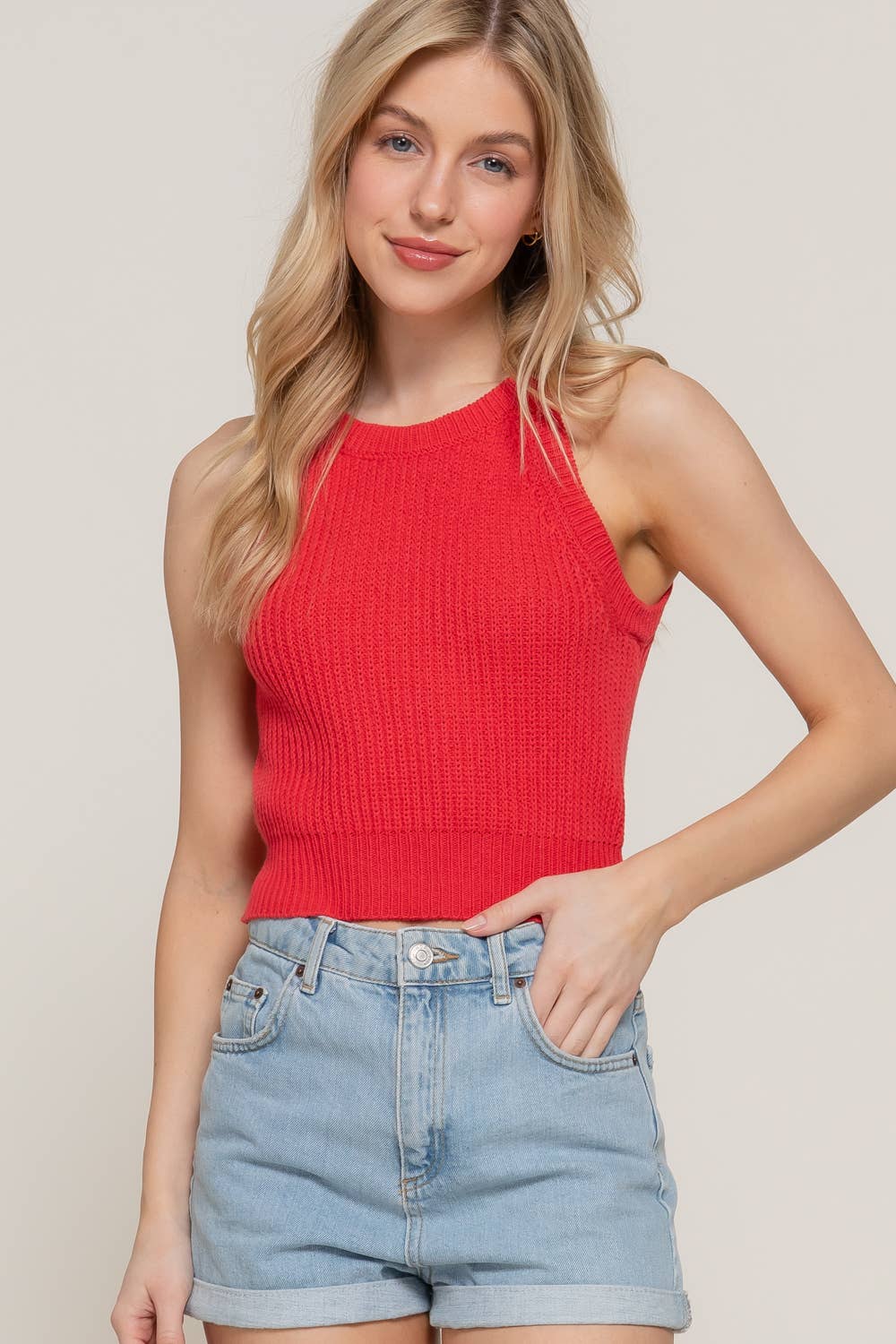 Halter Neck Sweater Top