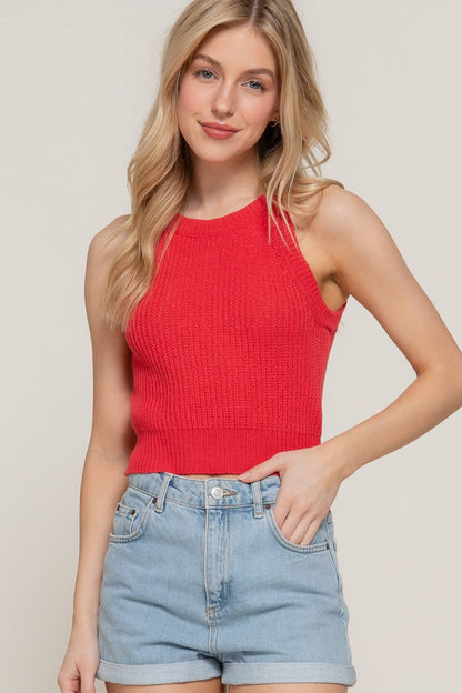 Halter Neck Sweater Top