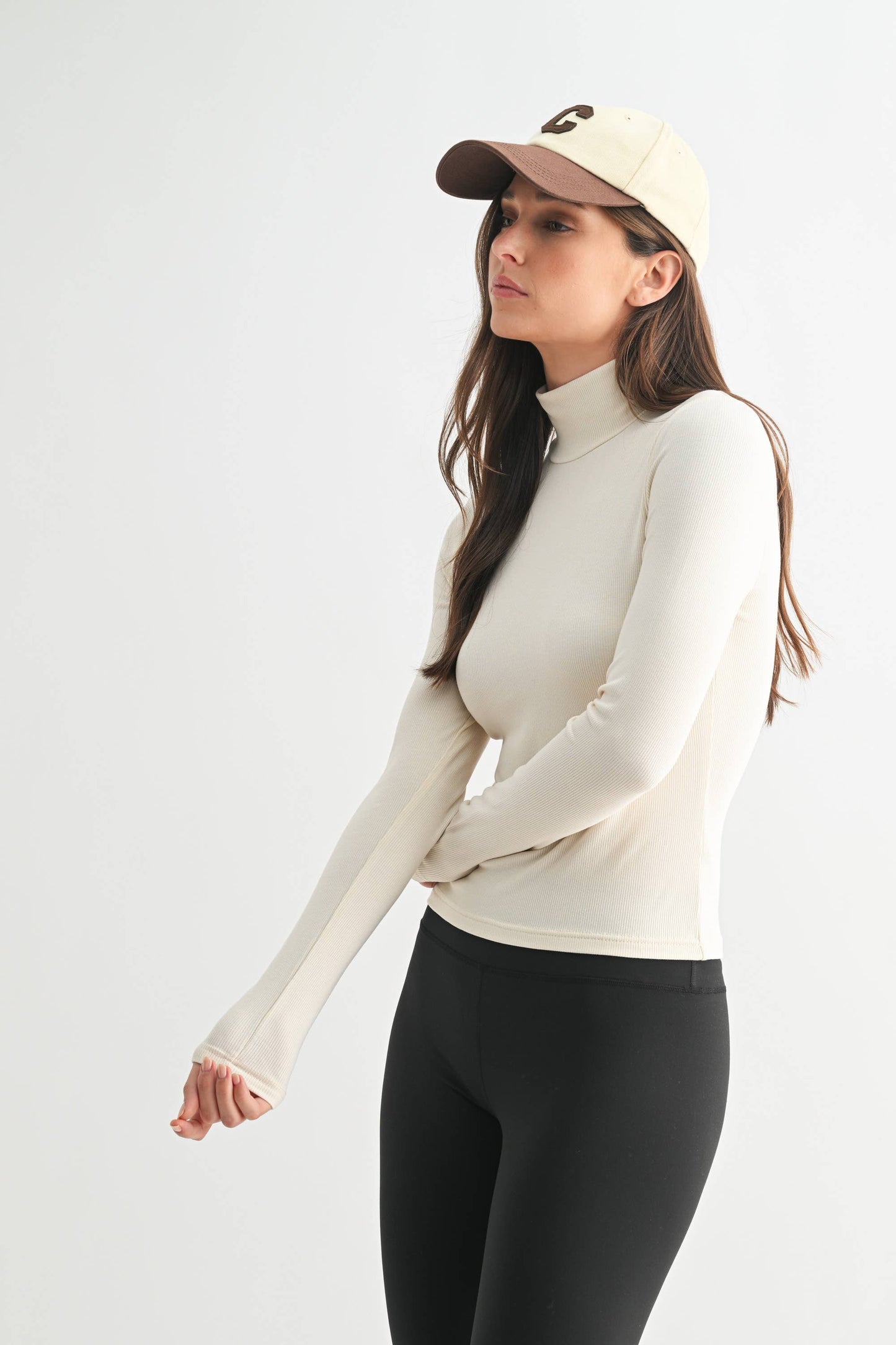 Micro Ribbed Long Sleeve Turtleneck