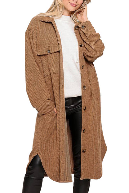 Soft And Cozy Oversized Waffle Jacket