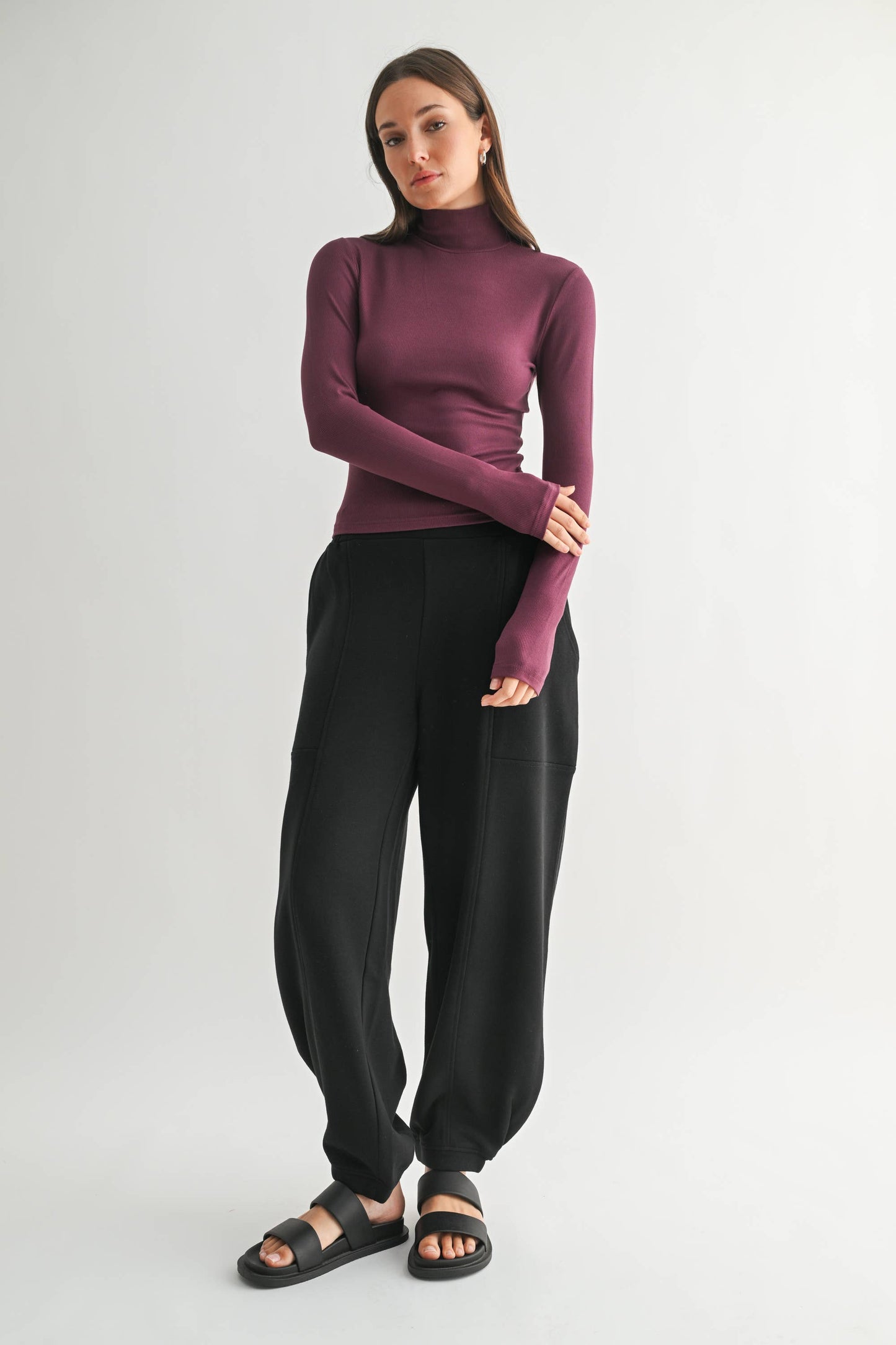 Micro Ribbed Long Sleeve Turtleneck