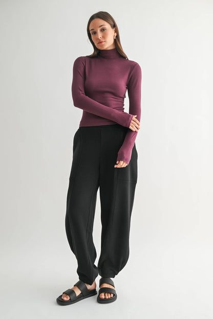 Micro Ribbed Long Sleeve Turtleneck