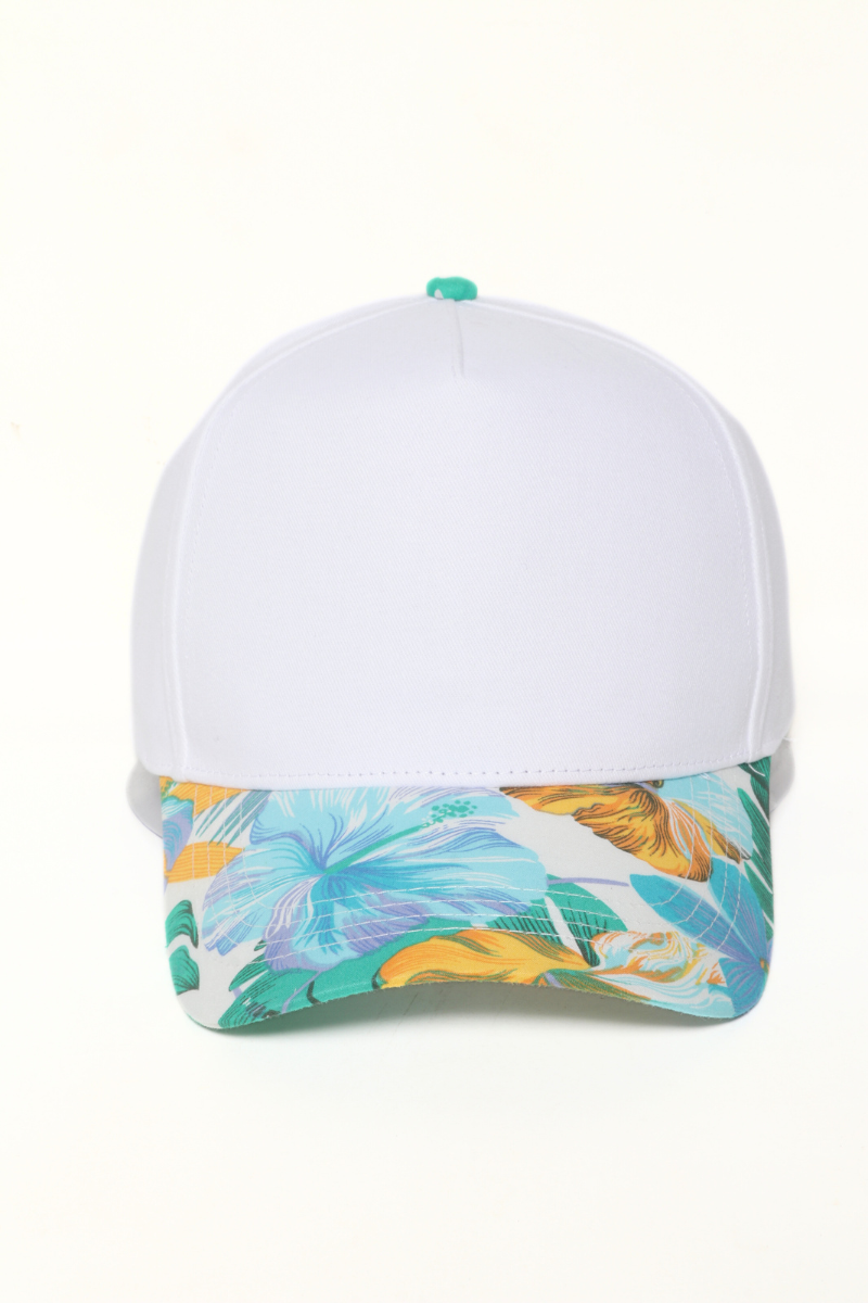 Tropical print visor in 5 Panels Two Tone Baseball Hat