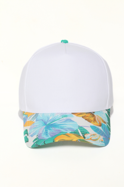 Tropical print visor in 5 Panels Two Tone Baseball Hat