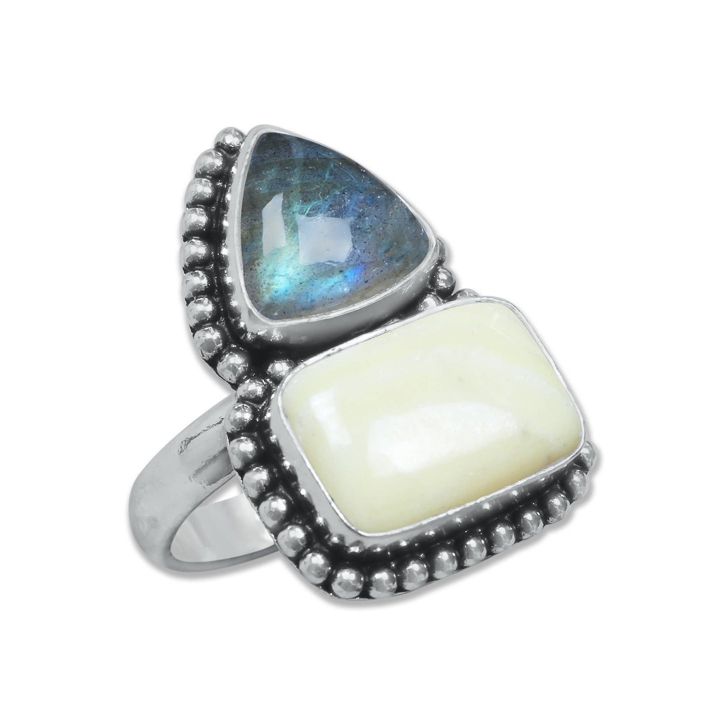 Multi-Stone Rings – Handmade, Silver-Plated, Boho Style 