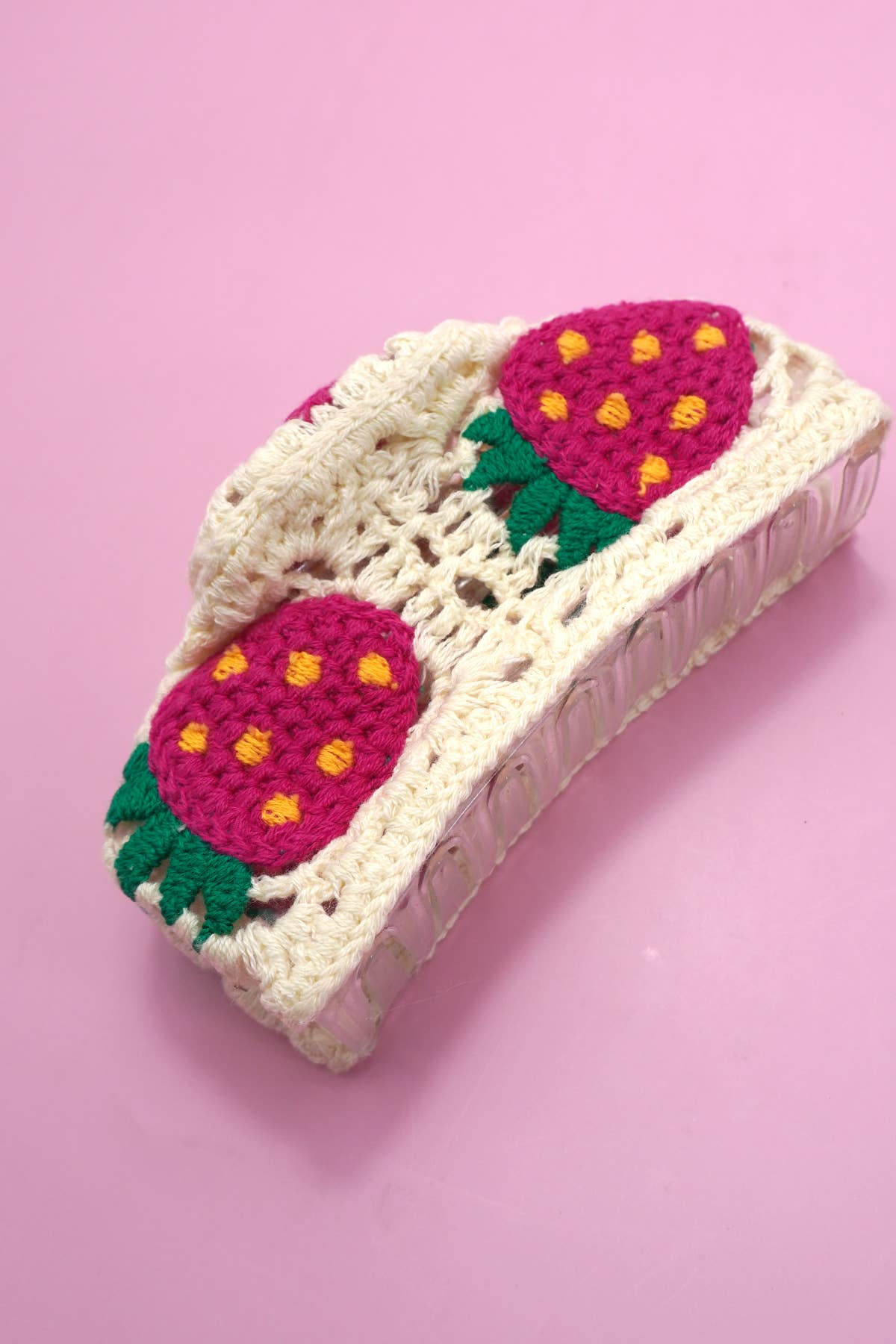 JUMBO HANDMADE CROCHET FLORAL HAIR CLAW CLIPS | 40H938