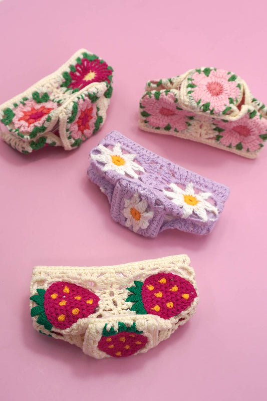JUMBO HANDMADE CROCHET FLORAL HAIR CLAW CLIPS | 40H938