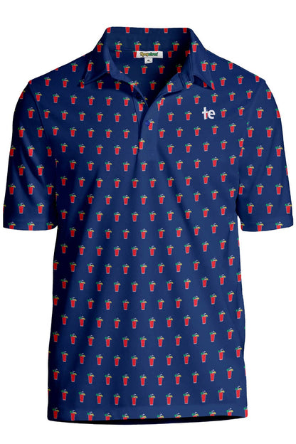 Bloody Mary Men's Golf Shirt - Printed Navy Golf Polo