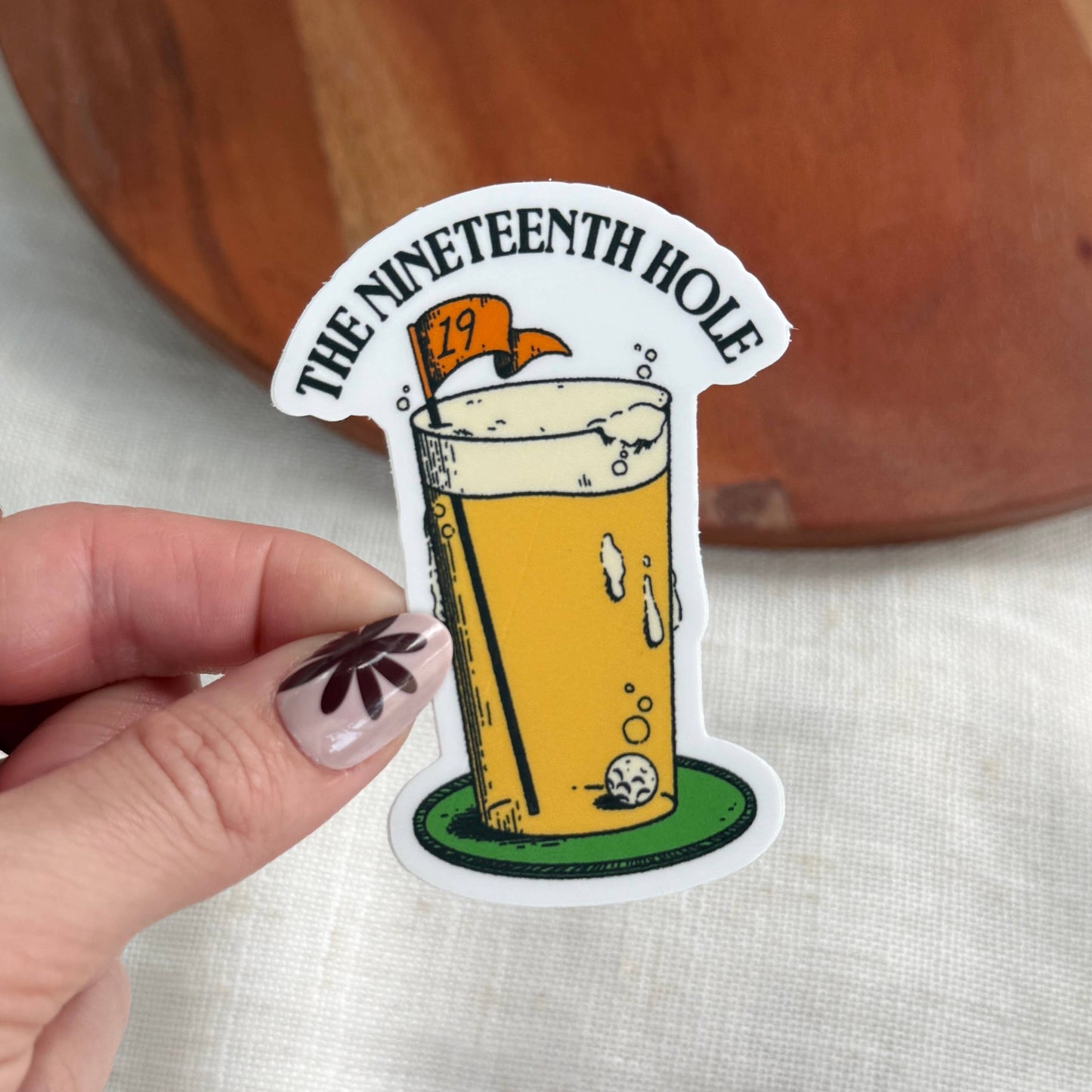 The Nineteenth Hole Beer Golf Sticker