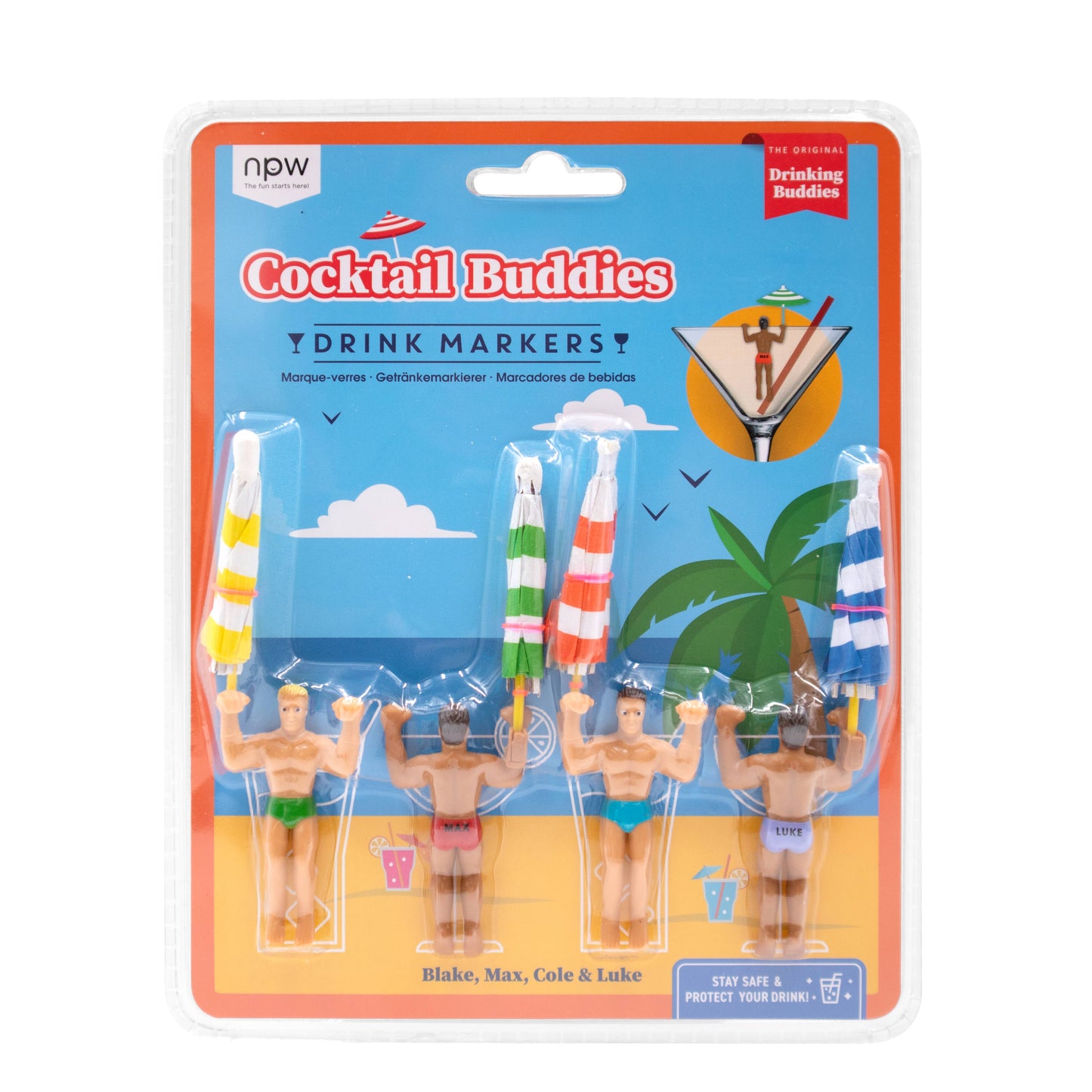 Cocktail Buddies Drink Markers-4 Pack