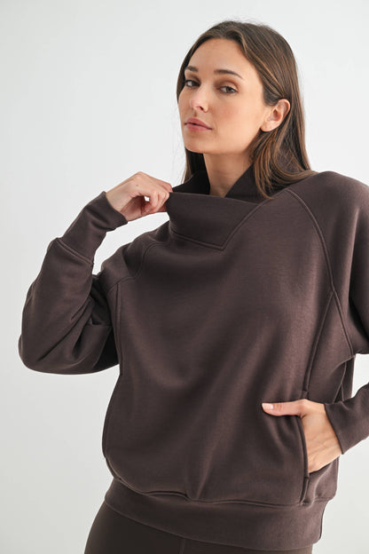 Hearthline Fleece Mock Neck Sweater