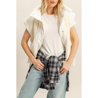 Cozy Mock Neck Sherpa Vest Jacket