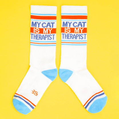 My Cat Is My Therapist Gym Crew Socks