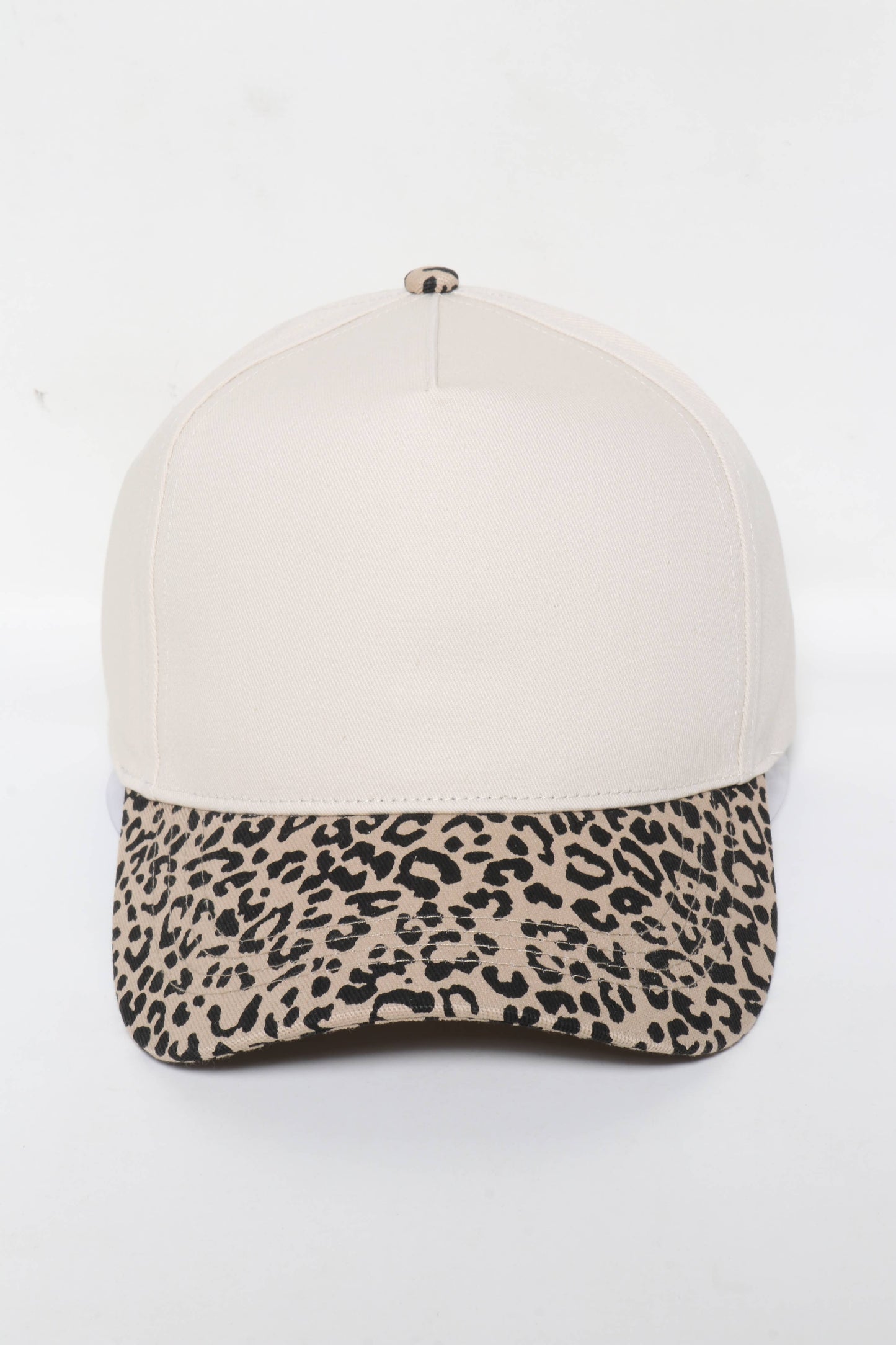 Leopard Print Brim 5-Panel Blank Cap