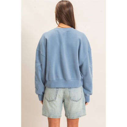 Star Patch Sleeve Sweatshirt