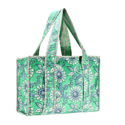 Cotton Block Print Tote Bag- Large Size