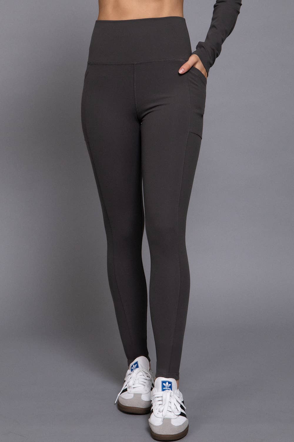 Waist Band Workout Leggings with Pocket