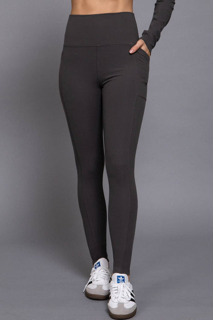 Waist Band Workout Leggings with Pocket