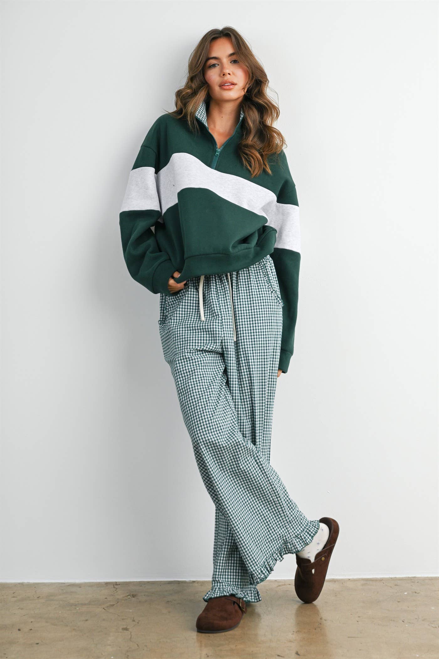 Colorblock Quarter-Zip Sweatshirt-BMT8510