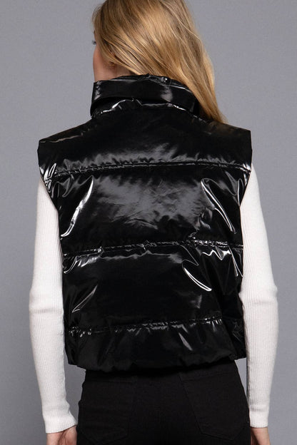 High Neck Zip Up Vest