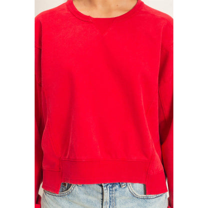 Acid Wash Seam Detail Crew Neck Sweatshirt