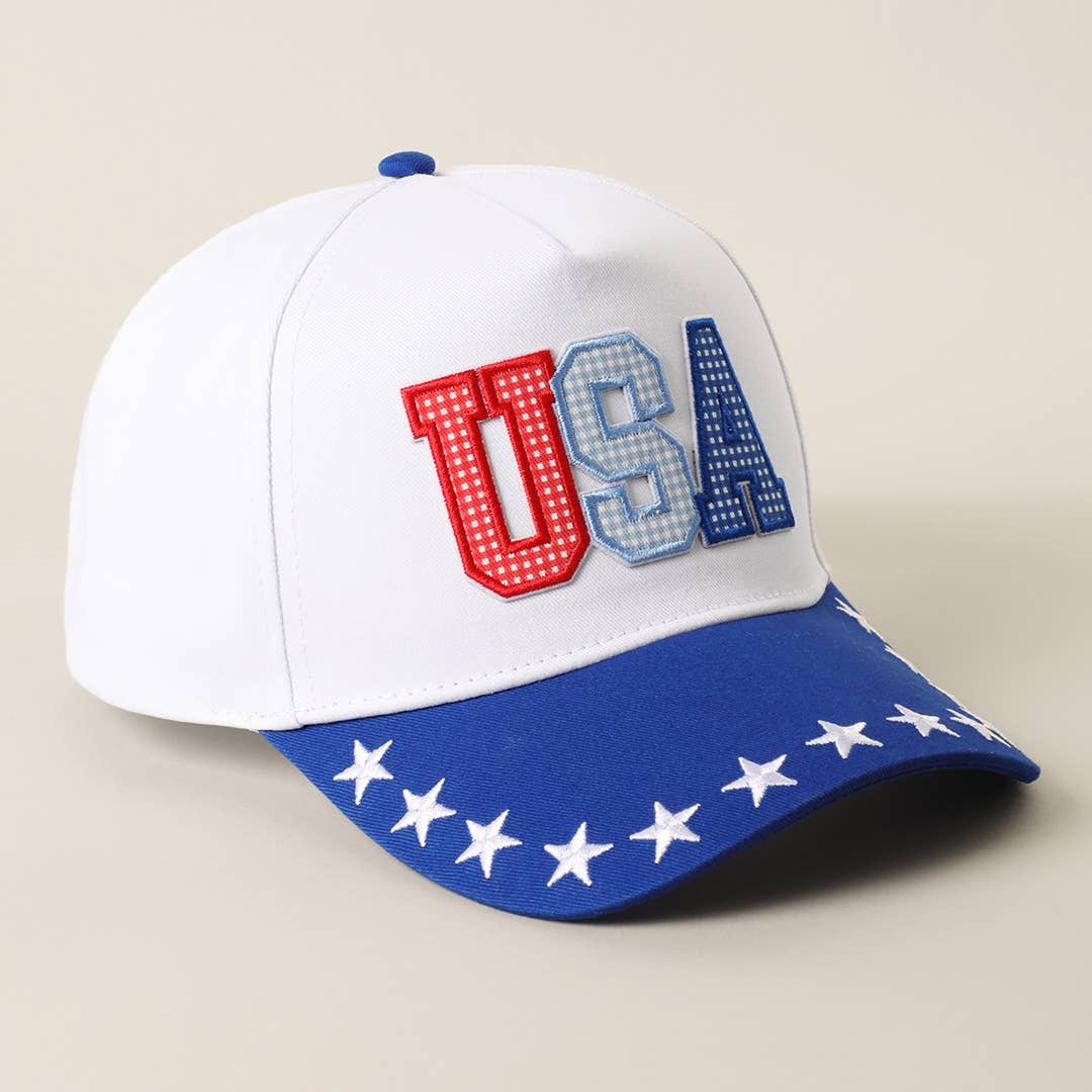 USA Letter Patch Star Brim Trucker Baseball Cap