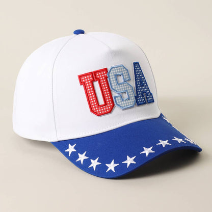 USA Letter Patch Star Brim Trucker Baseball Cap