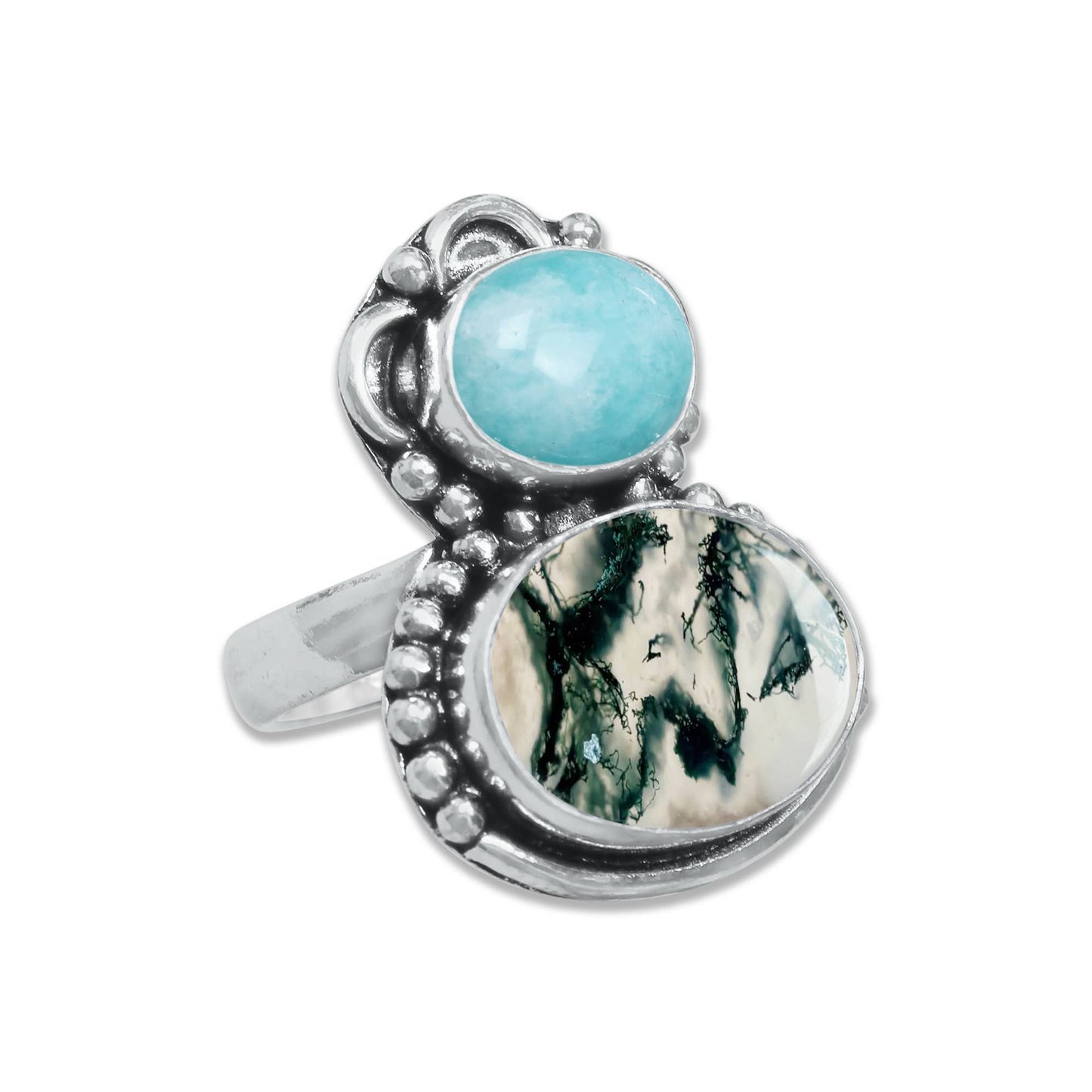 Multi-Stone Rings – Handmade, Silver-Plated, Boho Style 