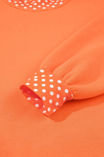 66 Plus Size Polka Dot Mock Neck Fleece Sweatshirt (S-4X)
