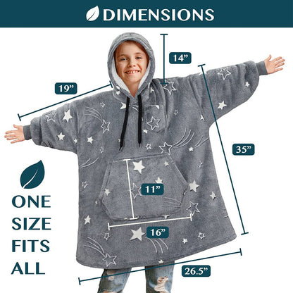 Kid's Chest Pocket Sherpa Hoodie Blanket - Kangaroo Pocket