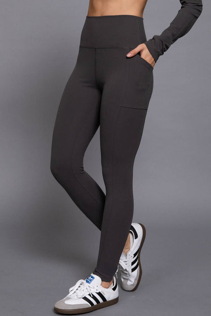 Waist Band Workout Leggings with Pocket