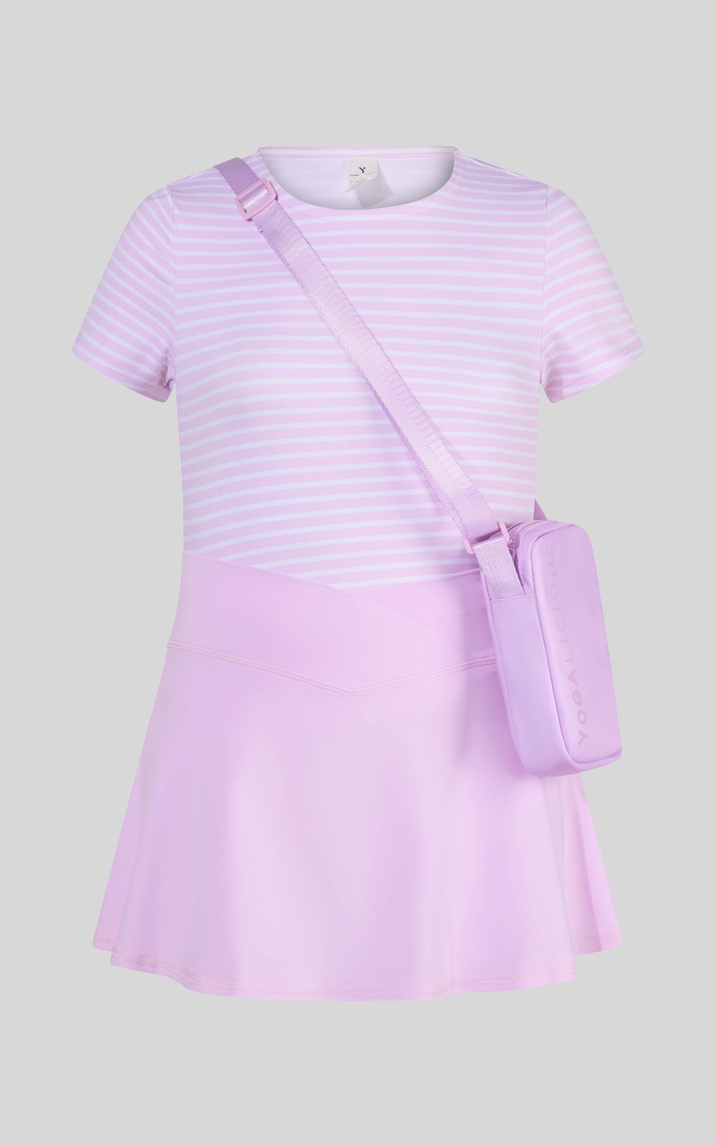Little Girls Short Sleeve Tee, Crossover Skort, Fanny bag